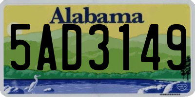 AL license plate 5AD3149