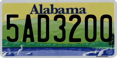 AL license plate 5AD3200