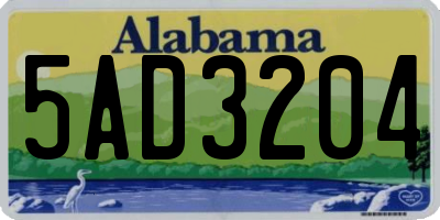 AL license plate 5AD3204
