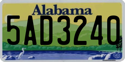 AL license plate 5AD3240
