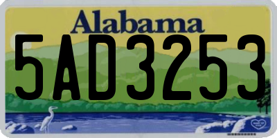AL license plate 5AD3253
