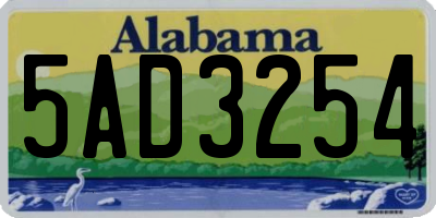 AL license plate 5AD3254