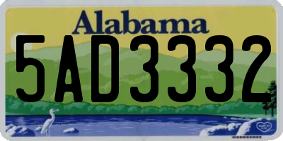 AL license plate 5AD3332