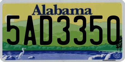 AL license plate 5AD3350