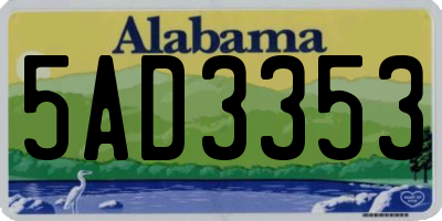 AL license plate 5AD3353