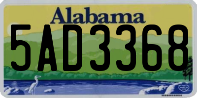 AL license plate 5AD3368