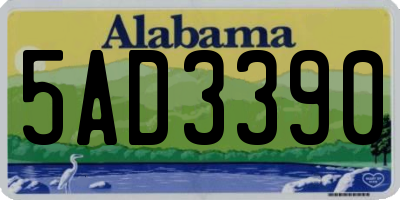 AL license plate 5AD3390