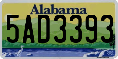AL license plate 5AD3393