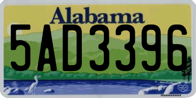 AL license plate 5AD3396