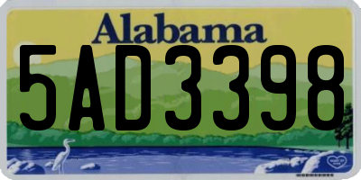 AL license plate 5AD3398