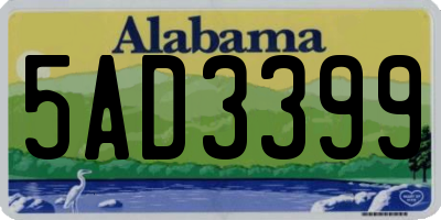 AL license plate 5AD3399