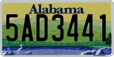 AL license plate 5AD3441