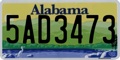 AL license plate 5AD3473