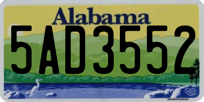AL license plate 5AD3552