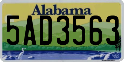 AL license plate 5AD3563