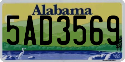 AL license plate 5AD3569