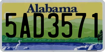 AL license plate 5AD3571