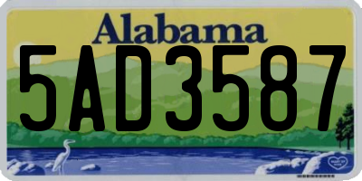 AL license plate 5AD3587