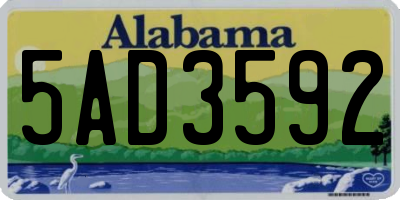 AL license plate 5AD3592