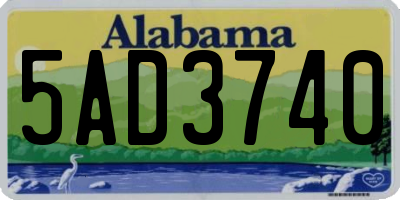 AL license plate 5AD3740