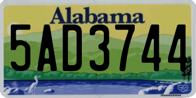AL license plate 5AD3744