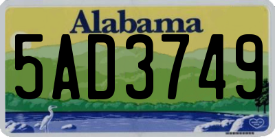 AL license plate 5AD3749