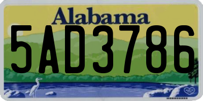 AL license plate 5AD3786