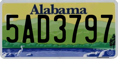 AL license plate 5AD3797