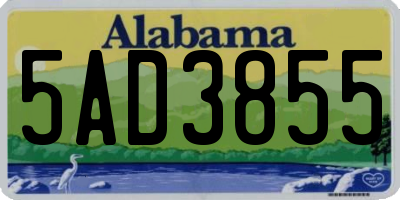 AL license plate 5AD3855