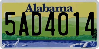 AL license plate 5AD4014
