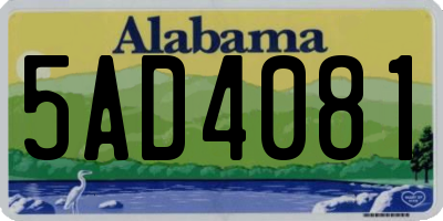 AL license plate 5AD4081