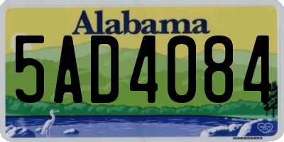 AL license plate 5AD4084