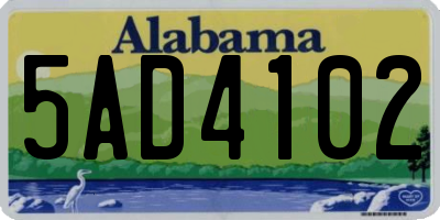 AL license plate 5AD4102