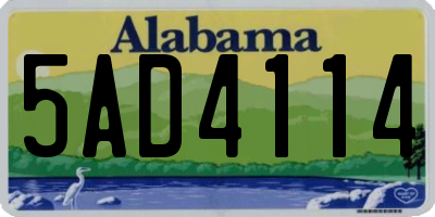 AL license plate 5AD4114