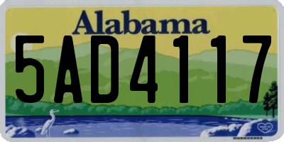 AL license plate 5AD4117