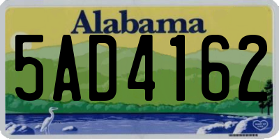 AL license plate 5AD4162