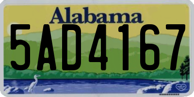 AL license plate 5AD4167