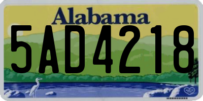 AL license plate 5AD4218