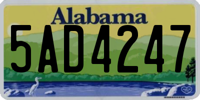 AL license plate 5AD4247
