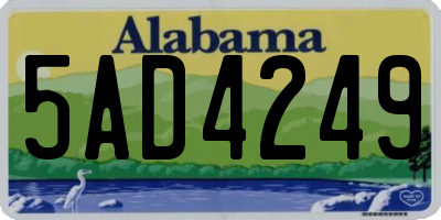 AL license plate 5AD4249