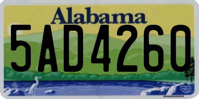 AL license plate 5AD4260