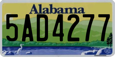 AL license plate 5AD4277
