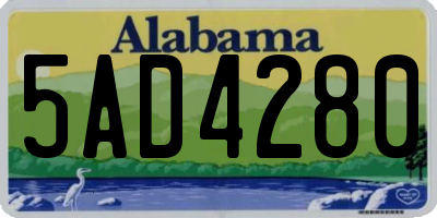AL license plate 5AD4280
