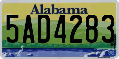 AL license plate 5AD4283