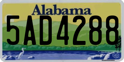 AL license plate 5AD4288