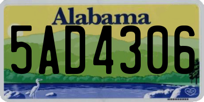 AL license plate 5AD4306