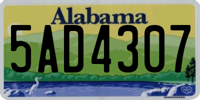 AL license plate 5AD4307