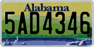 AL license plate 5AD4346