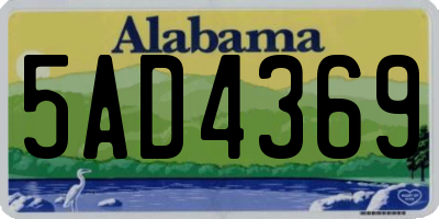 AL license plate 5AD4369