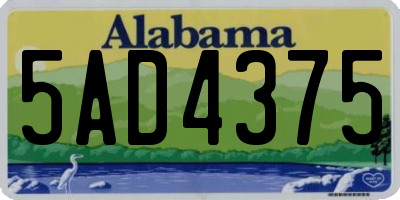 AL license plate 5AD4375